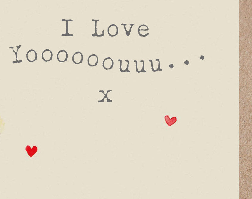 Love you card-Quality Greeting Card - Charming illustration - 'Absolutely barking' range - Basset Hound - Made in UK -  ABE013