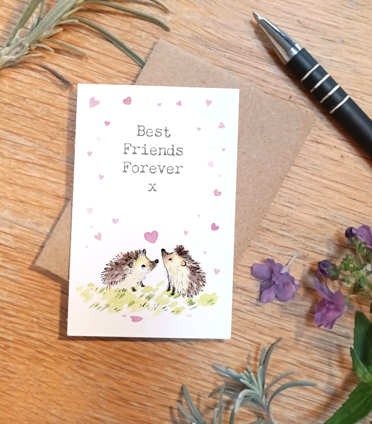Little keepsake card - Best Friends - credit card size - Write a little message on the back to be kept in purse, wallet or pocket - LM03