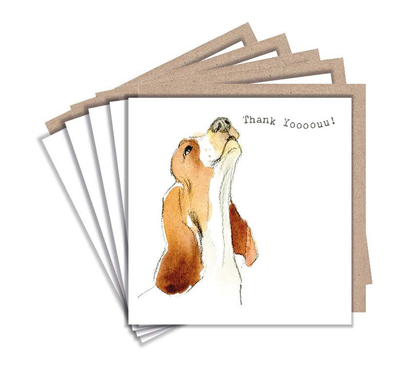 Thank you pack - 5 small quality cards with brown recycled envelopes (125 x 125mm)
