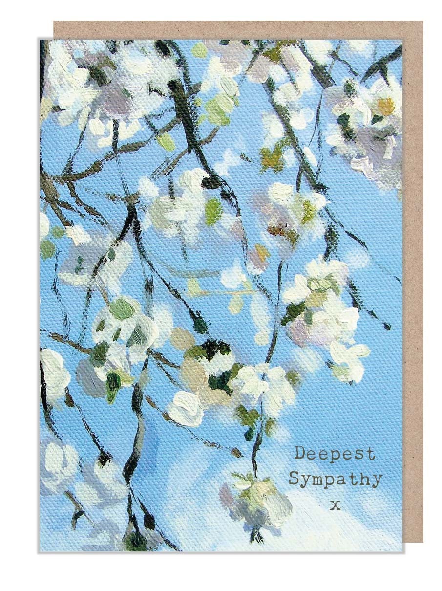 Deepest sympathy - Greeting Card, 'The Flower Gallery' range, Paper Shed Design, Art Card, Blank inside - FG08