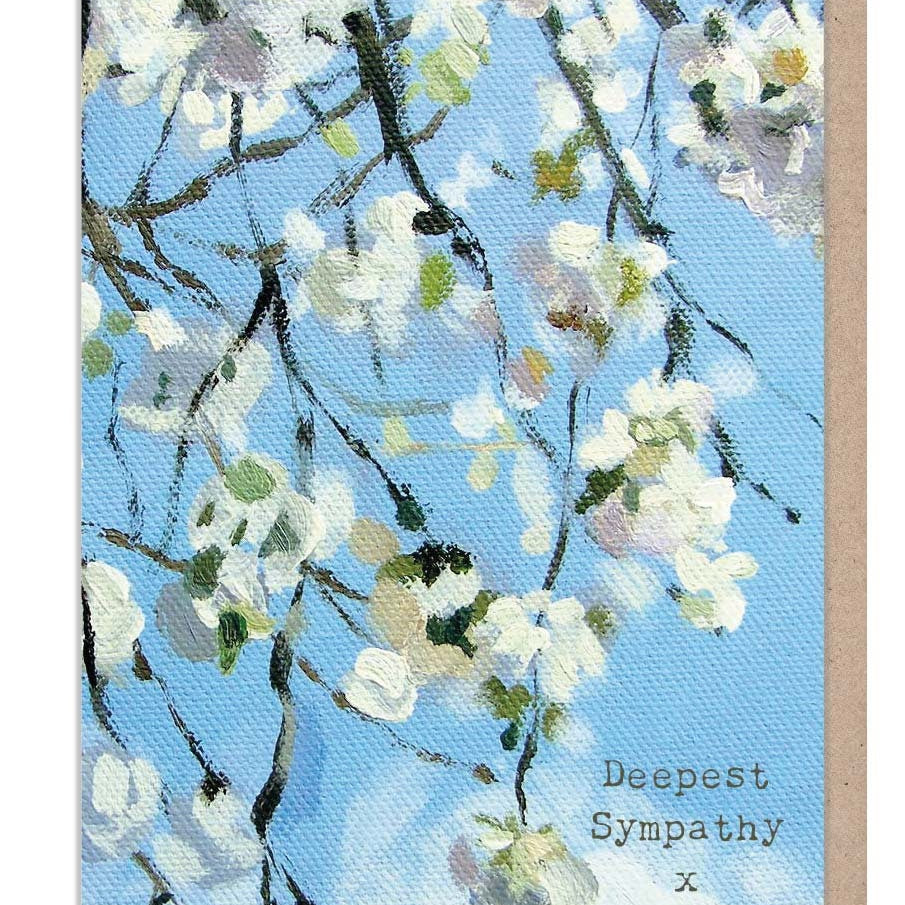Deepest sympathy - Greeting Card, 'The Flower Gallery' range, Paper Shed Design, Art Card, Blank inside - FG08