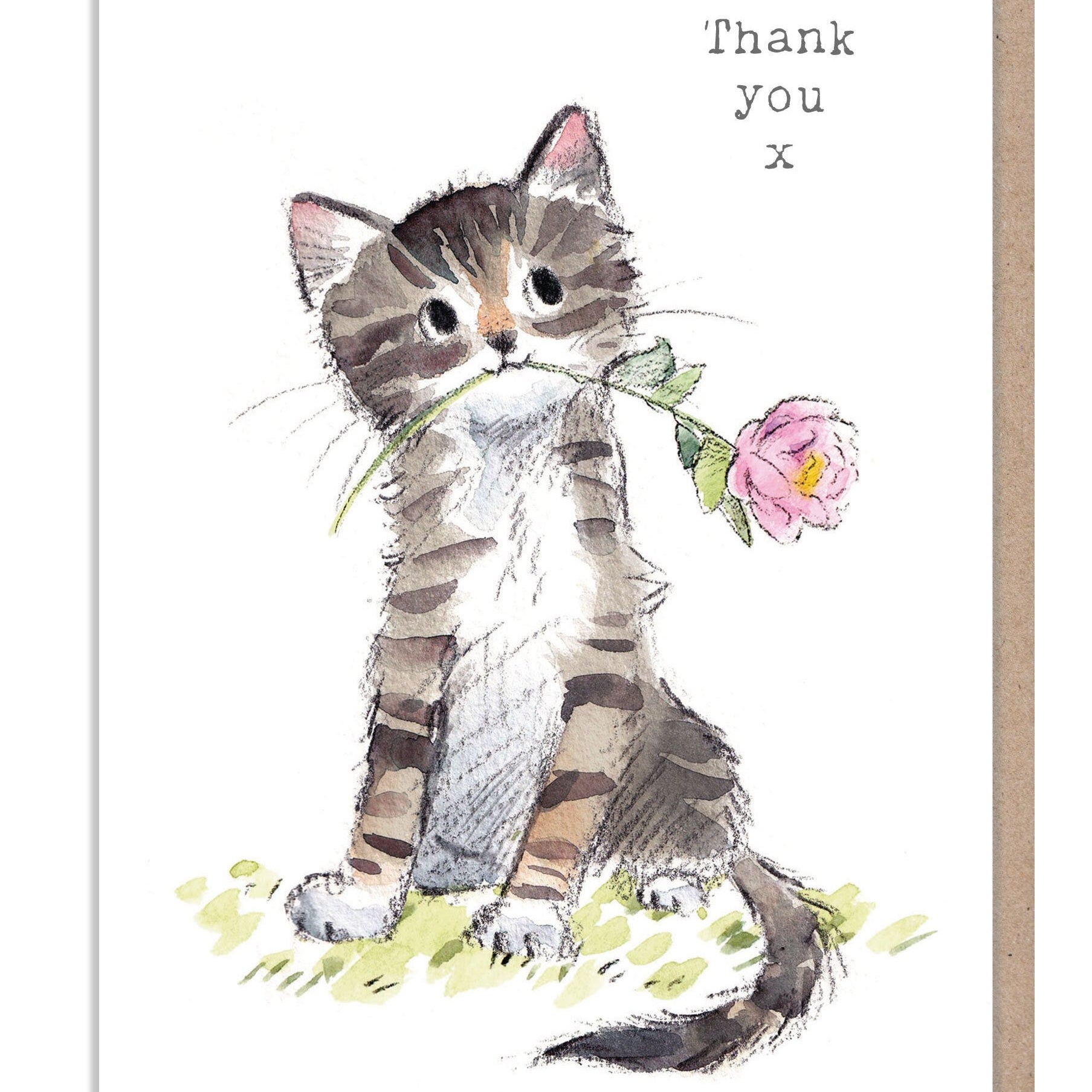 Thank you card - Cute Kitten Illustration - EPP016