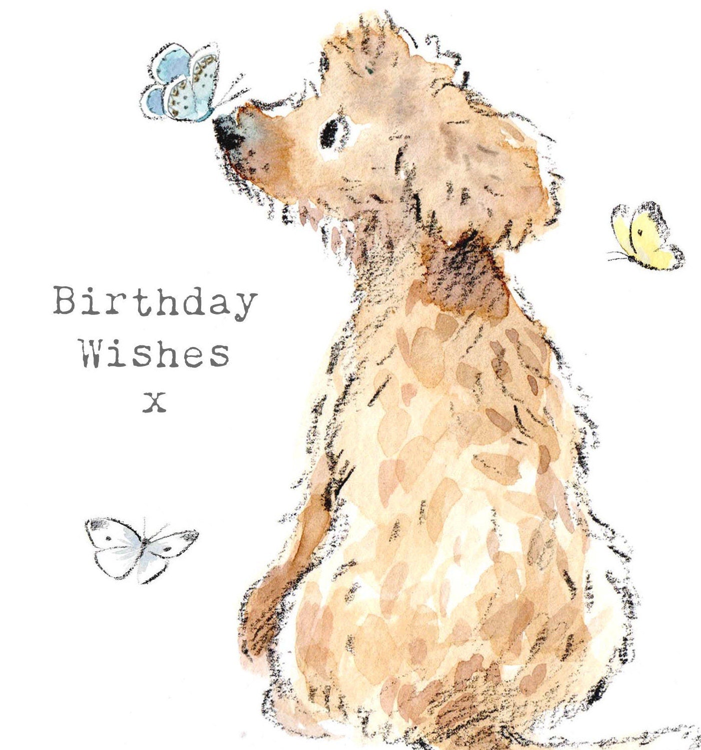Dog Birthday Card - Quality Greeting Card - Charming illustration - 'Absolutely barking' range - Cockapoo/Labrador - Made in UK -  ABE044