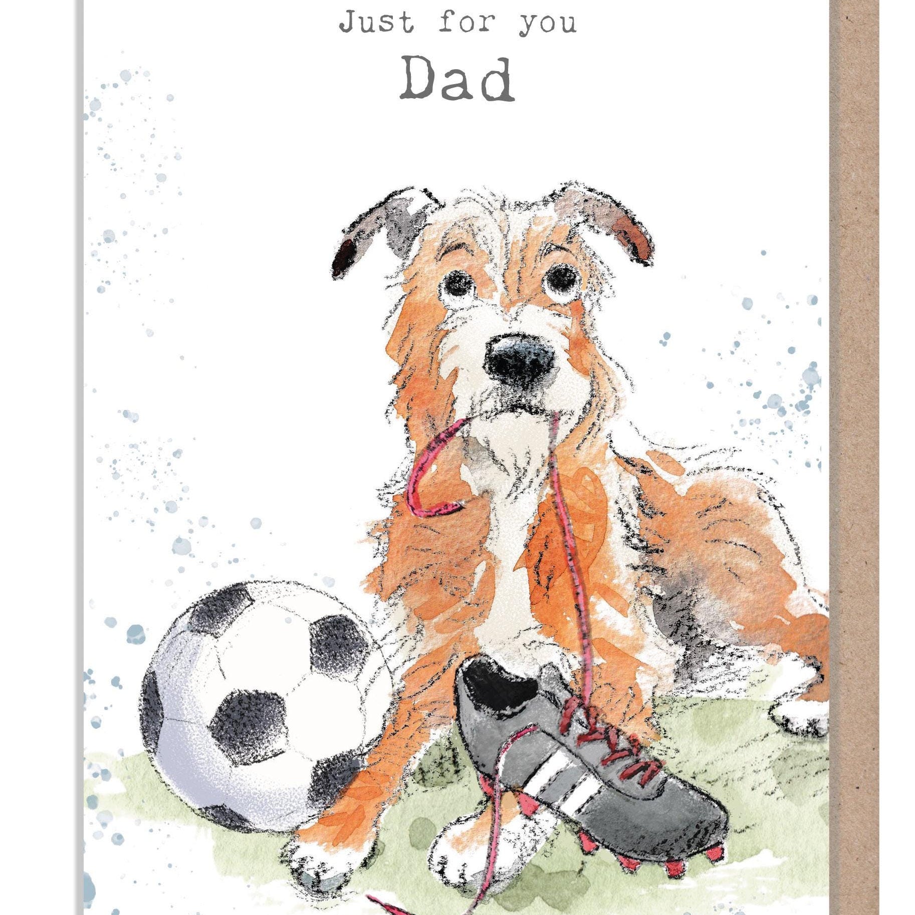Dad Card -Quality Greeting Card - Charming illustration - 'Absolutely barking' range - Made in UK - ABE097