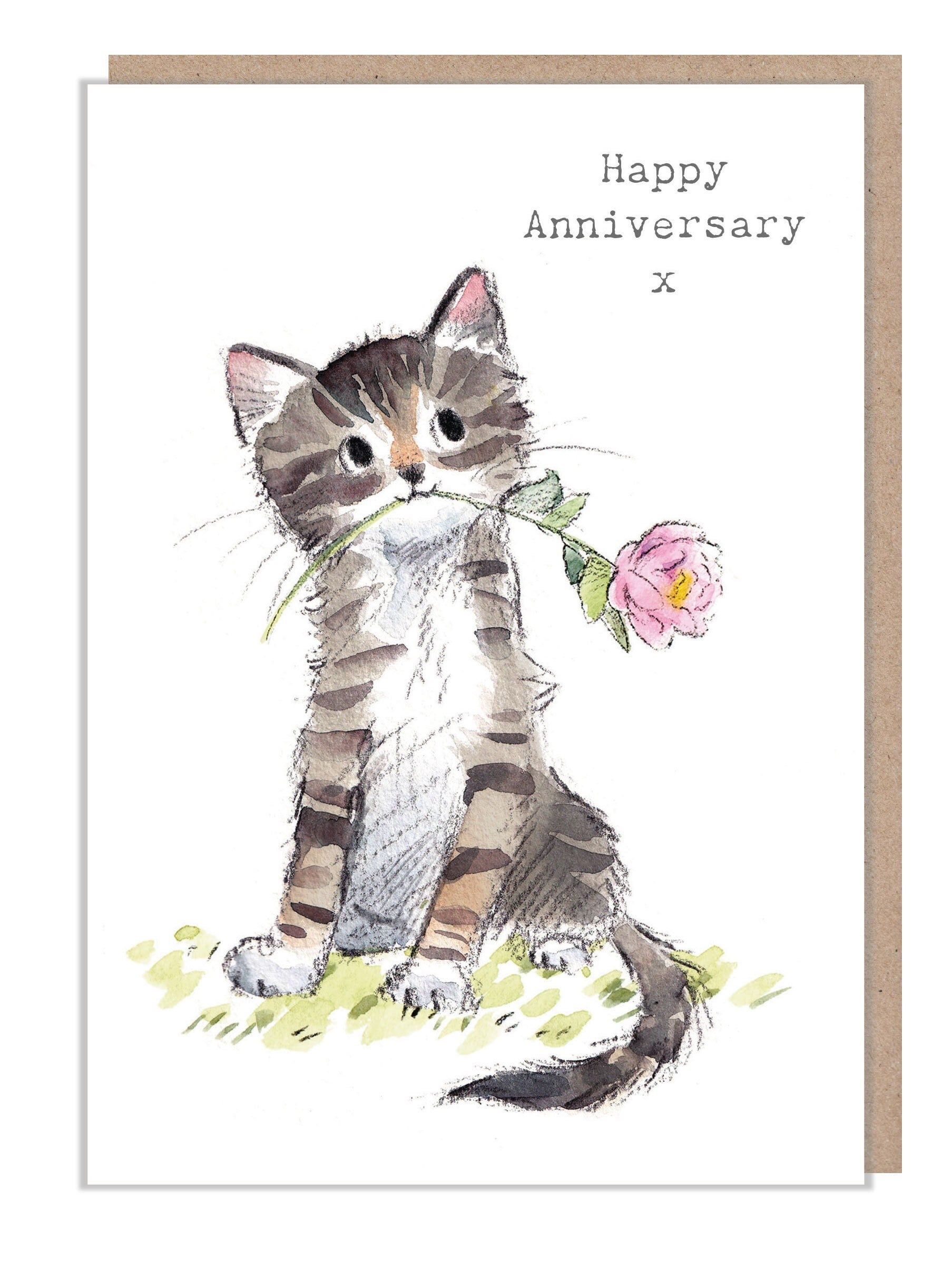 Anniversary card - Cute Kitten Illustration - EPP017A