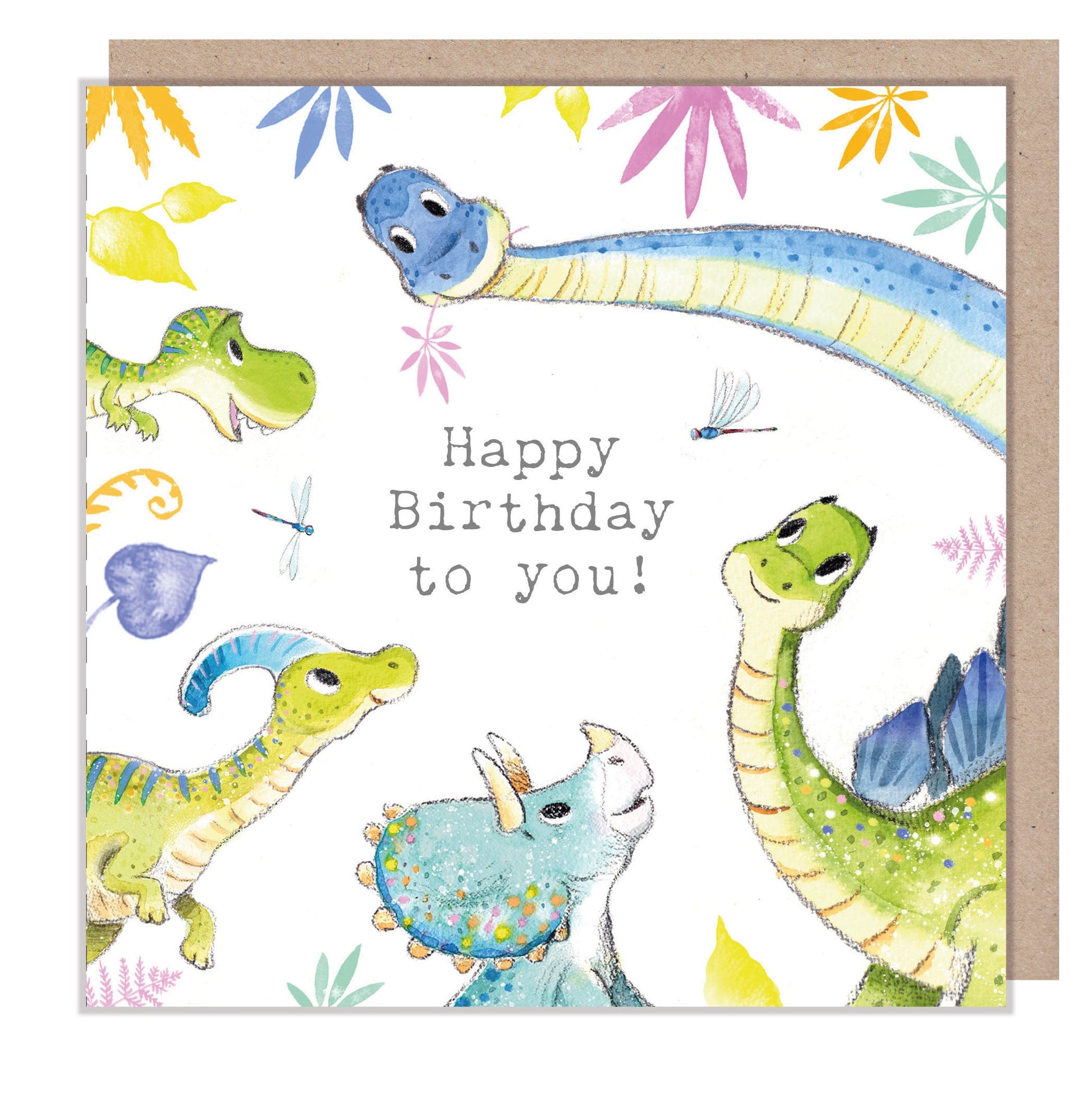 Kids Birthday Card - 'Totally Roarsome' range - Cute Dinosaur illustration - TR07