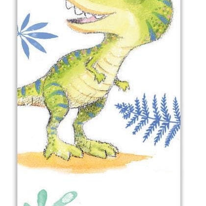 Bookmark with Ribbon - Tyrannosaurus Rex Illustration - BM014