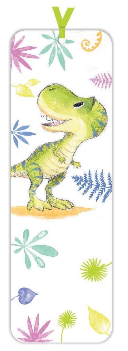 Bookmark with Ribbon - Tyrannosaurus Rex Illustration - BM014