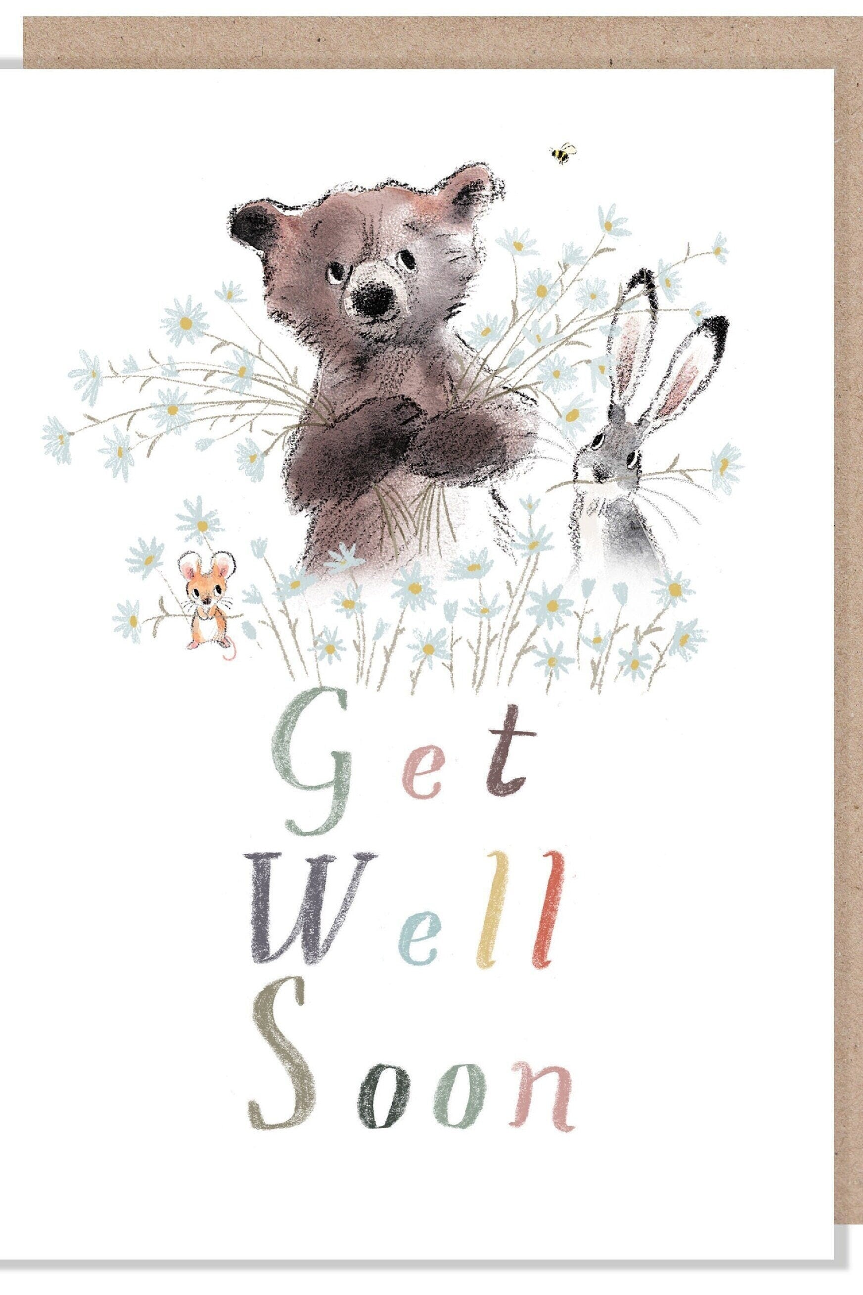Giant Greeting Card! - Extra Large Card A4 - 210 x 297 mm - Get Well soon - Bear, Hare, Mouse - XL06