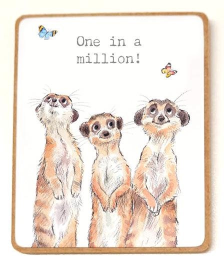 Quality Fridge Magnet - One in a Million - Meerkats design - MDF-  Made in the UK - FM08