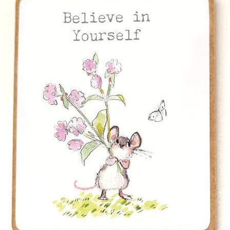 Quality Fridge Magnet - Believe in yourself -  Mouse design - MDF-  Made in the UK - FM016
