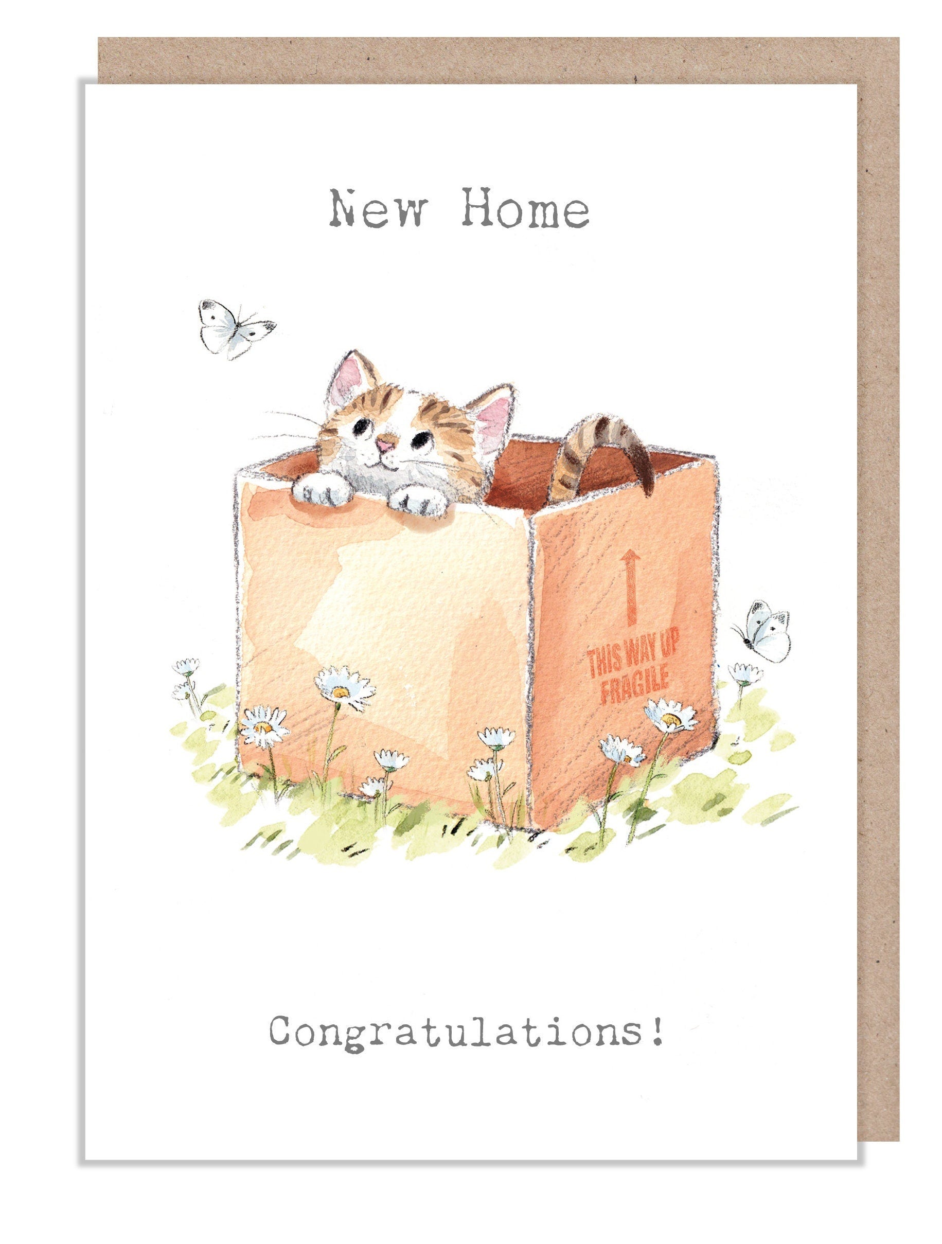 New home Card  - Cute Kitten Illustration - EPP025