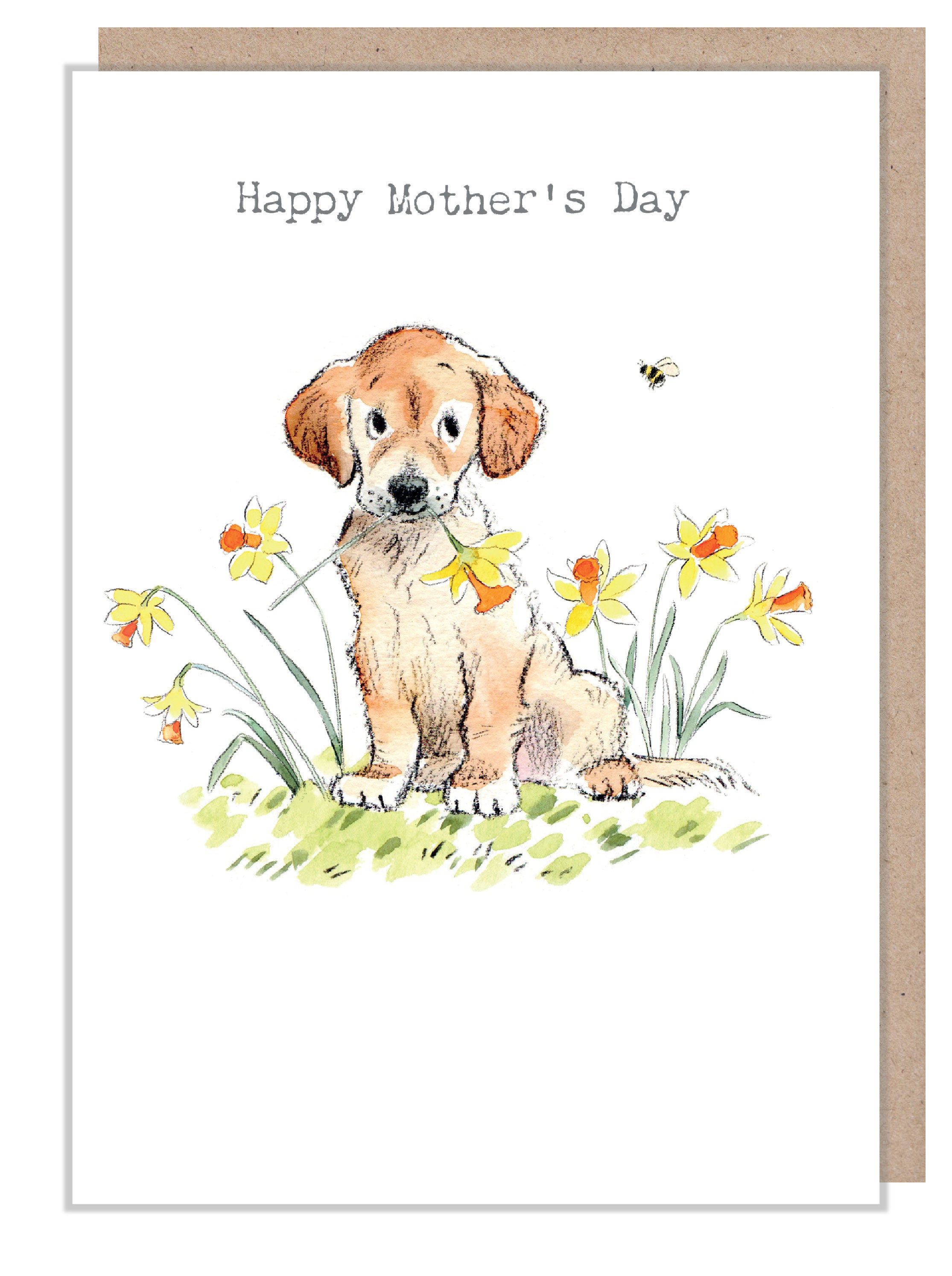 Mother's Day Card -Quality Greeting Card - Charming illustration - 'Absolutely barking' range - Labrador/Golden- Retriever made in UK ABMD01