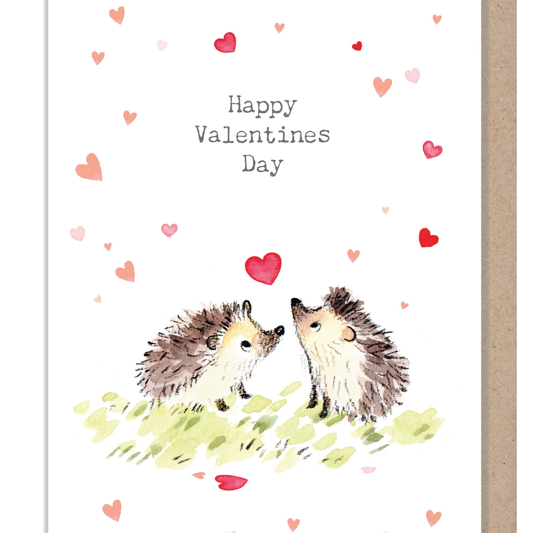 Valentines Card - Hedgehog design - Quality Card - Charming illustration - 'Bucklebury Wood'  range - Made in UK -  BWVAL04