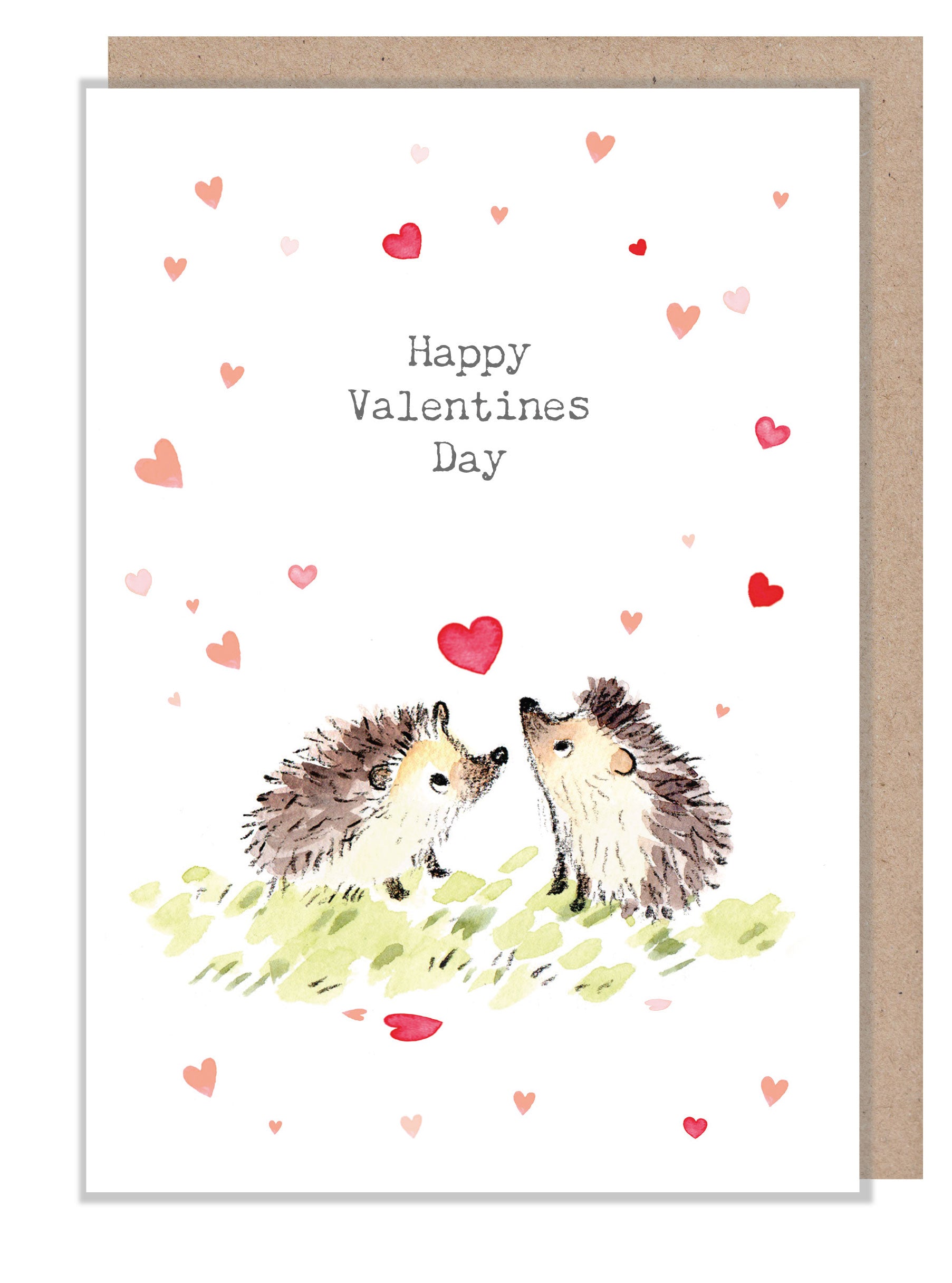 Valentines Card - Hedgehog design - Quality Card - Charming illustration - 'Bucklebury Wood'  range - Made in UK -  BWVAL04