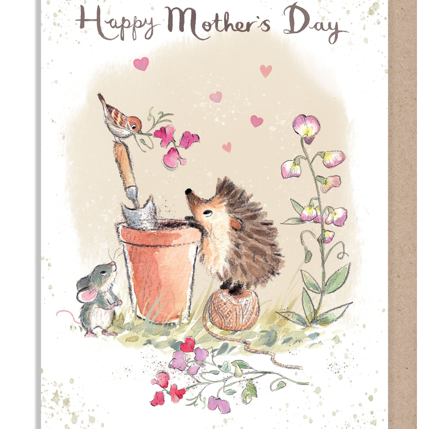 Mother's day Card - Quality Card - Hedgehog and Bird - 'Morris and Maude' range -  MMMD01