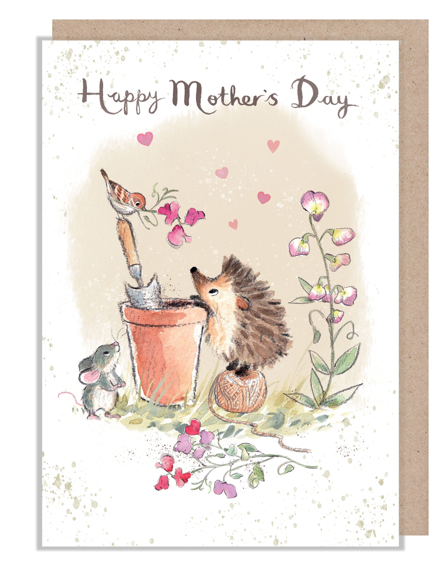 Mother's day Card - Quality Card - Hedgehog and Bird - 'Morris and Maude' range -  MMMD01