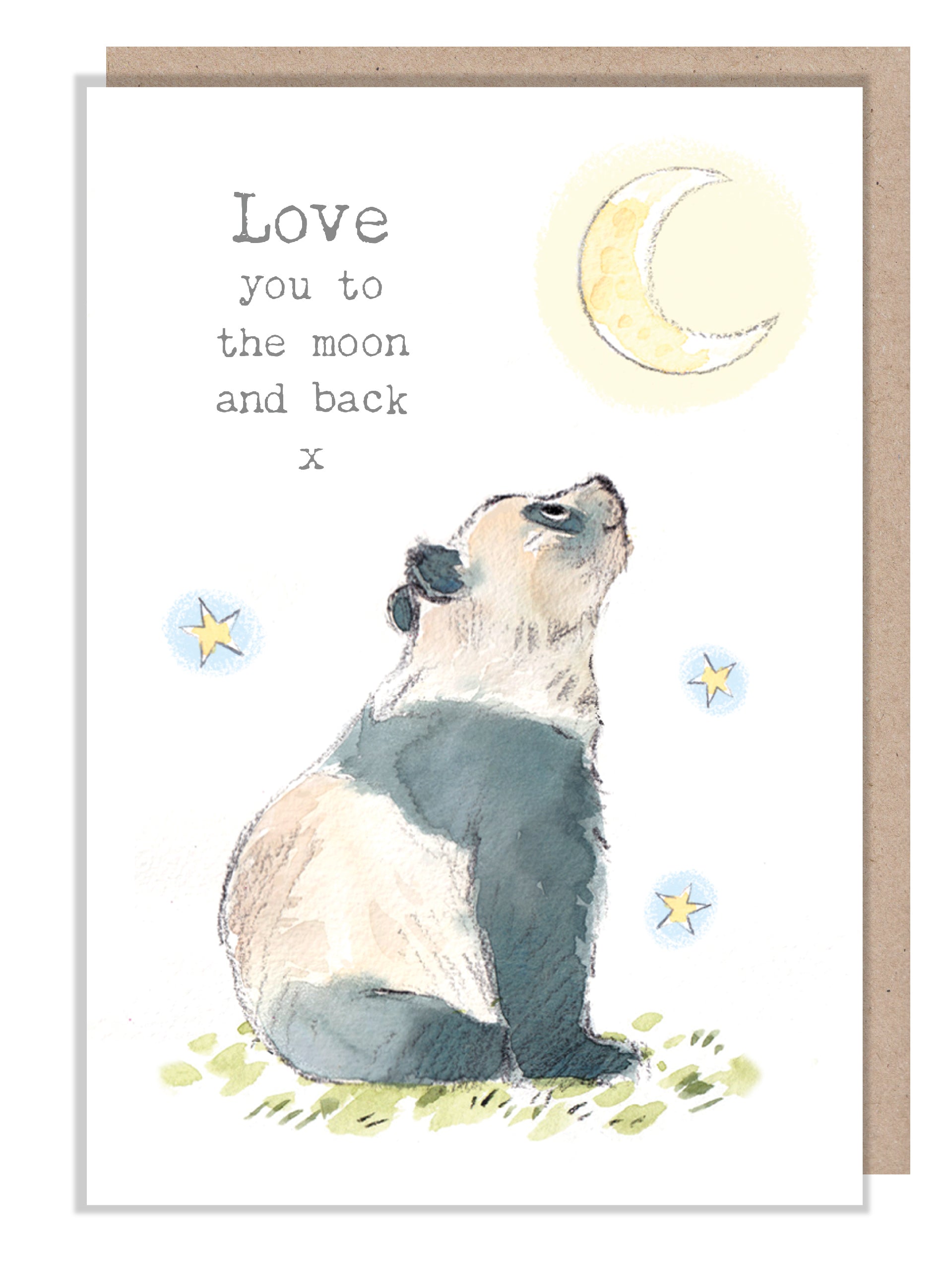 Giant Greeting Card! - Extra Large Card A4 - 210 x 297 mm - Love you to the moon and back - Panda XL015