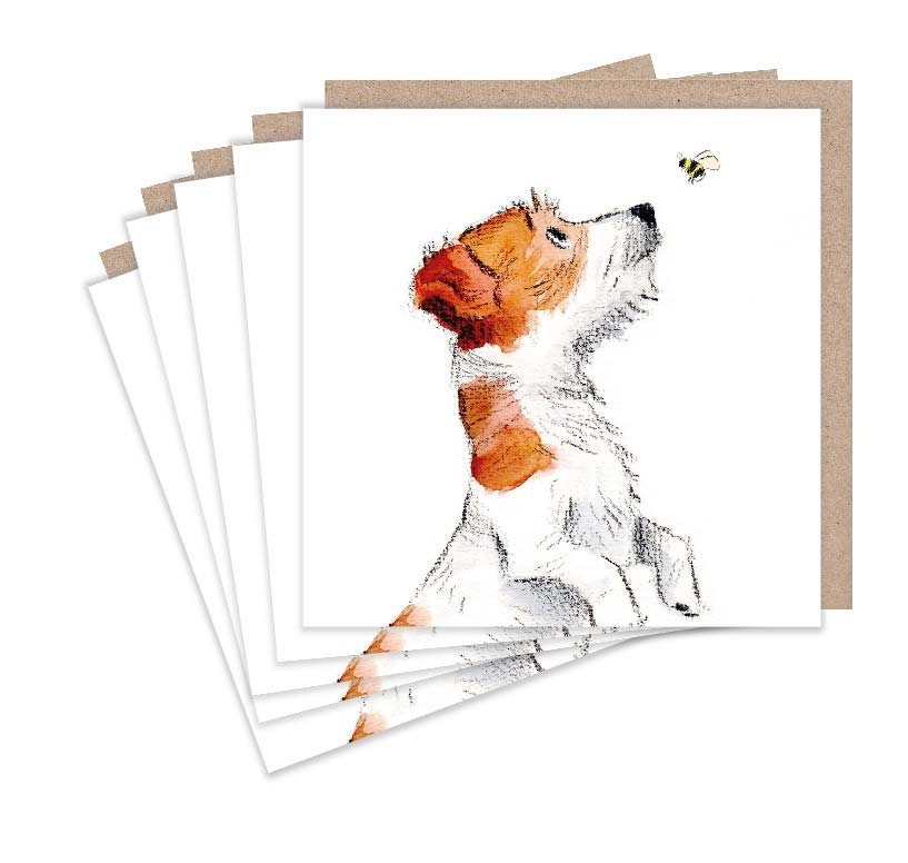 Notecard pack - 5 small quality cards with brown recycled envelopes (1 ...