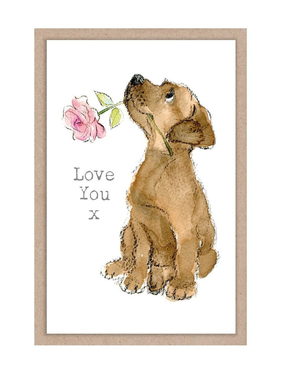 Little keepsake card - Love You - credit card size - Write a little message on the back to be kept in purse, wallet or pocket - LM01