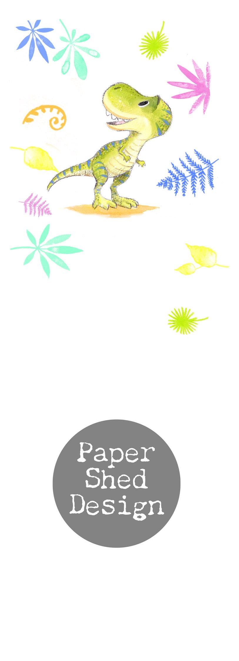 Bookmark with Ribbon - Tyrannosaurus Rex Illustration - BM014