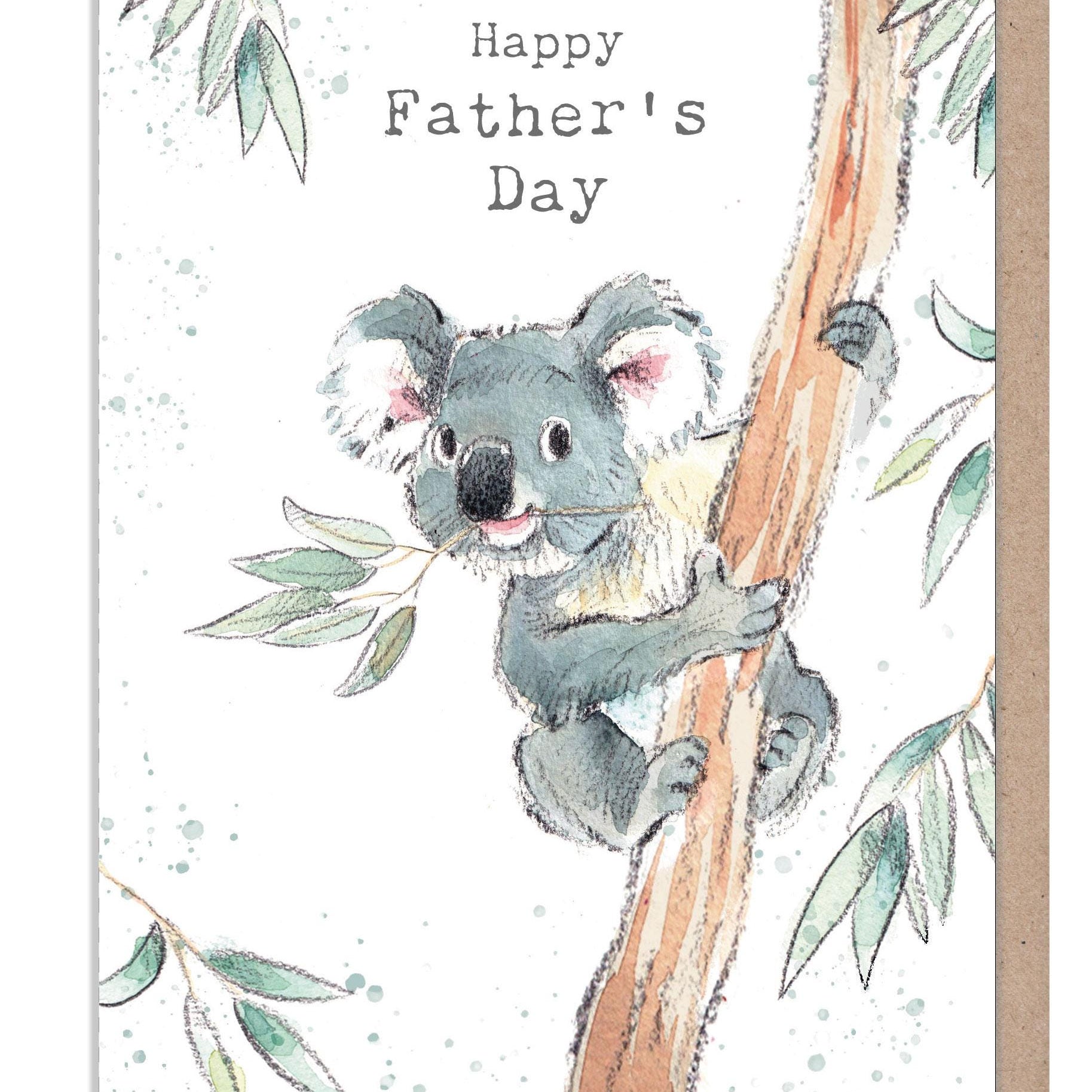 Fathers Day Card - Charming illustration - Koala in tree - 'Wonderfully Wild'  range - Made in UK -  WWE027