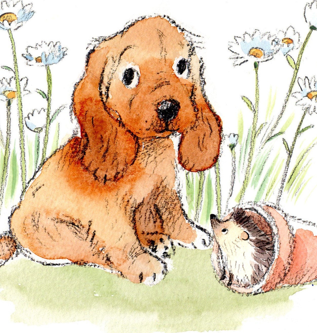 Blank Card - Quality Greeting Card - Charming Dog illustration - 'Absolutely barking' range - Cocker Spaniel - Made in UK - ABE032