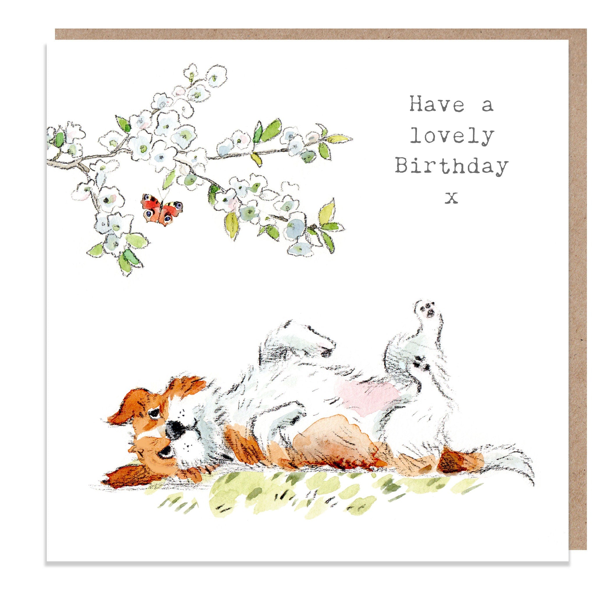 Dog Birthday Card - Quality Greeting Card - Charming illustration - 'Absolutely barking' range - Jack Russell - Made in UK -  ABE037