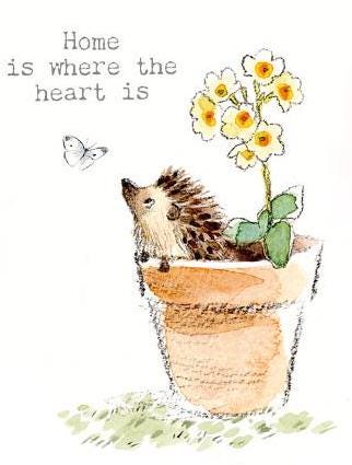 Quality Fridge Magnet - Home is where the heart is -  Hedgehog design - MDF-  Made in the UK - FM017