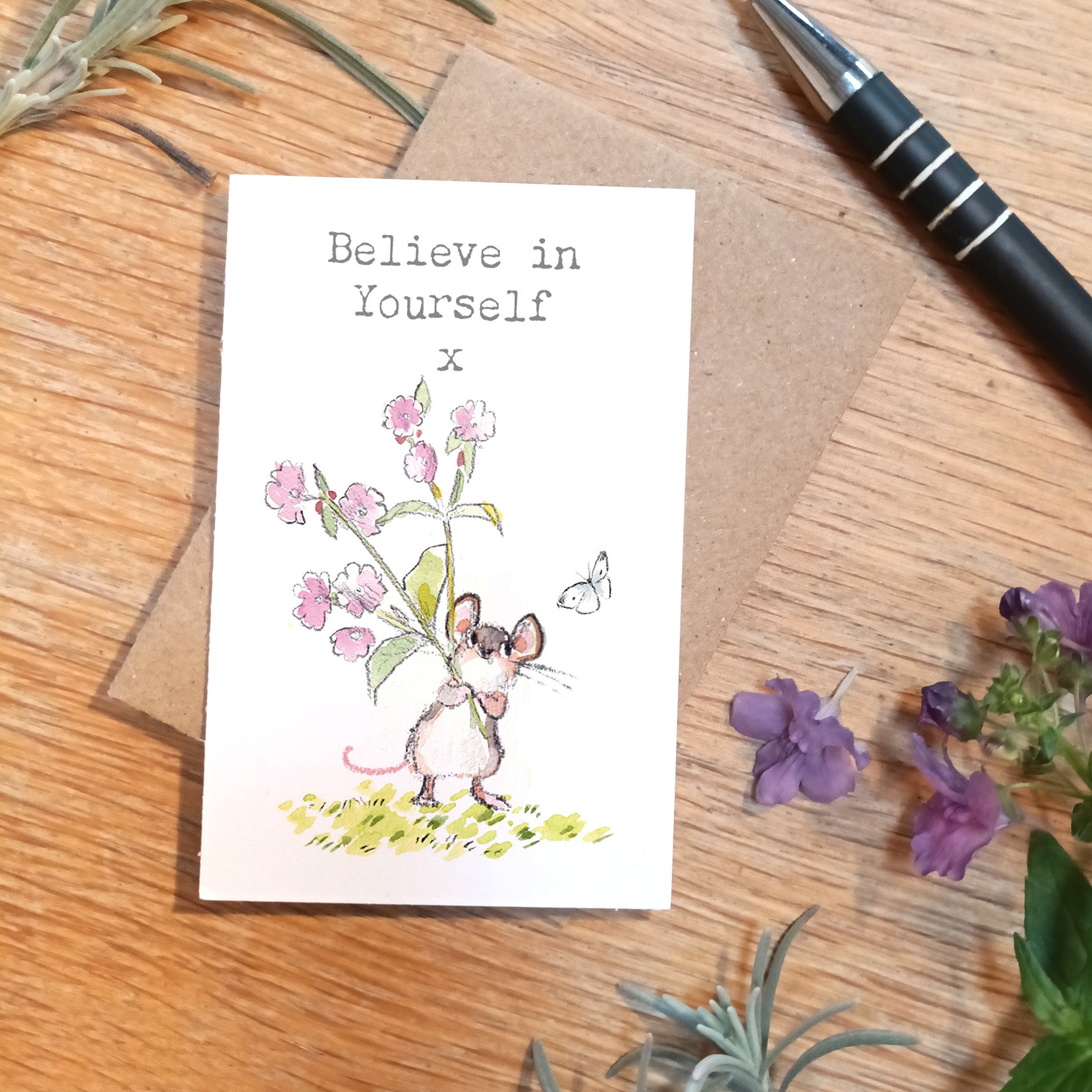 Little keepsake card -Believe in yourself- credit card size -  little message to be kept in purse, wallet or pocket - LM016