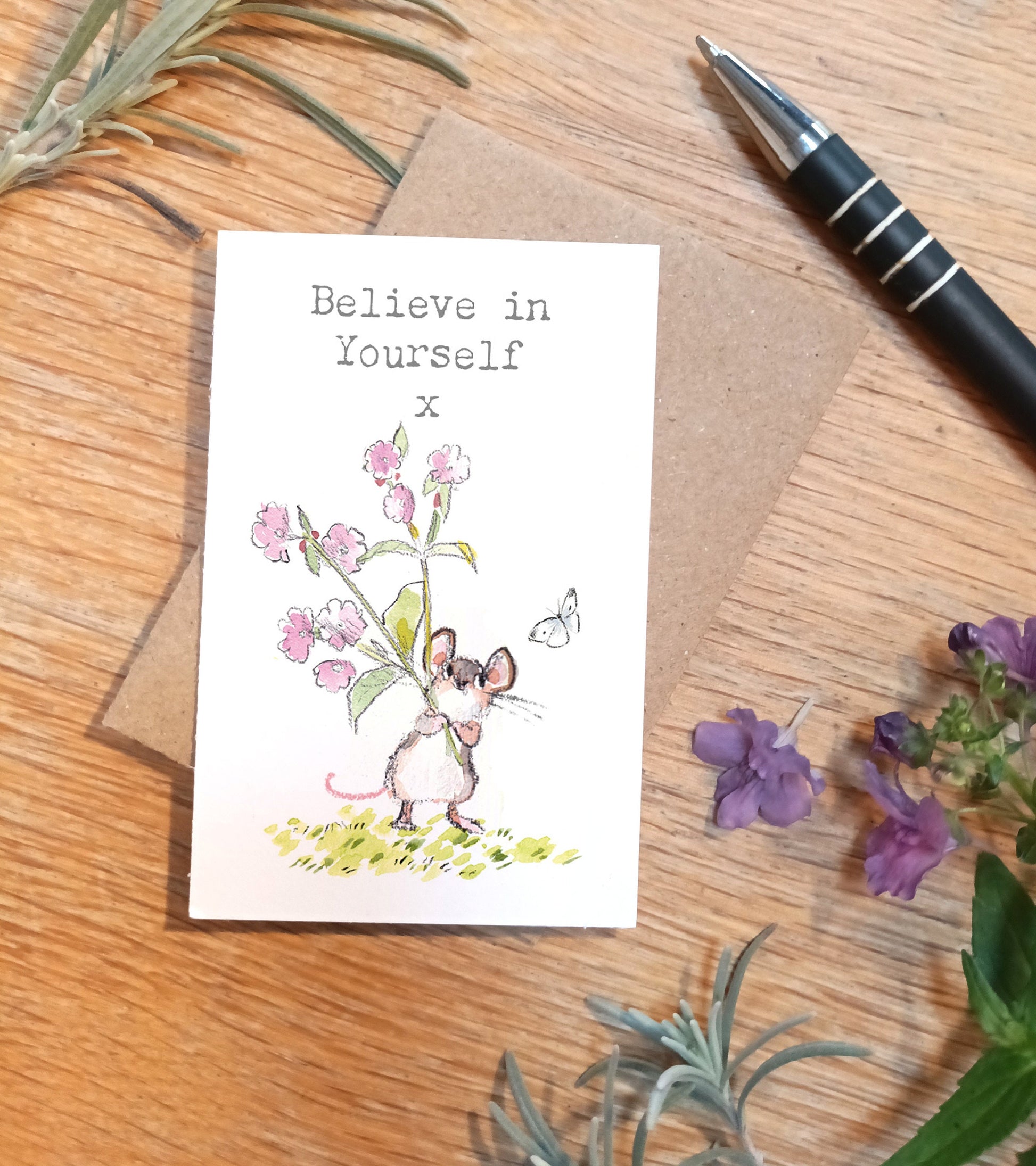 Little keepsake card -Believe in yourself- credit card size -  little message to be kept in purse, wallet or pocket - LM016