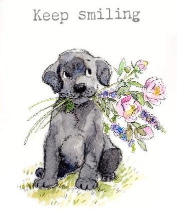 Quality Fridge Magnet - keep smiling -  Cute Puppy design - MDF-  Made in the UK - FM022
