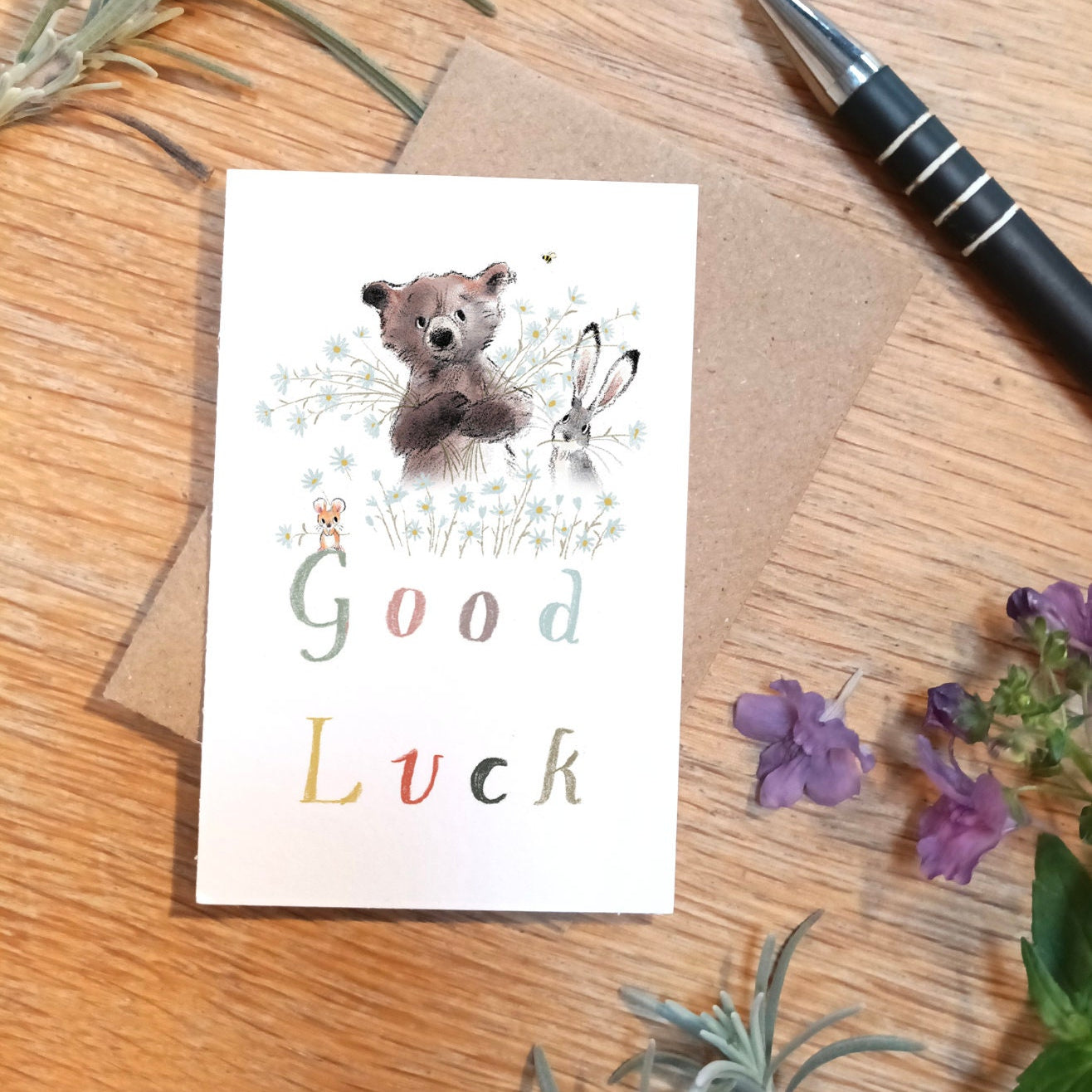 Little keepsake card - Good Luck - credit card size - Write a little message on the back to be kept in purse, wallet or pocket - LM06