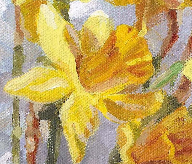 Daffodils - Quality Greeting Card, 'The Flower Gallery' range, Paper Shed Design, Art Card, Blank inside,