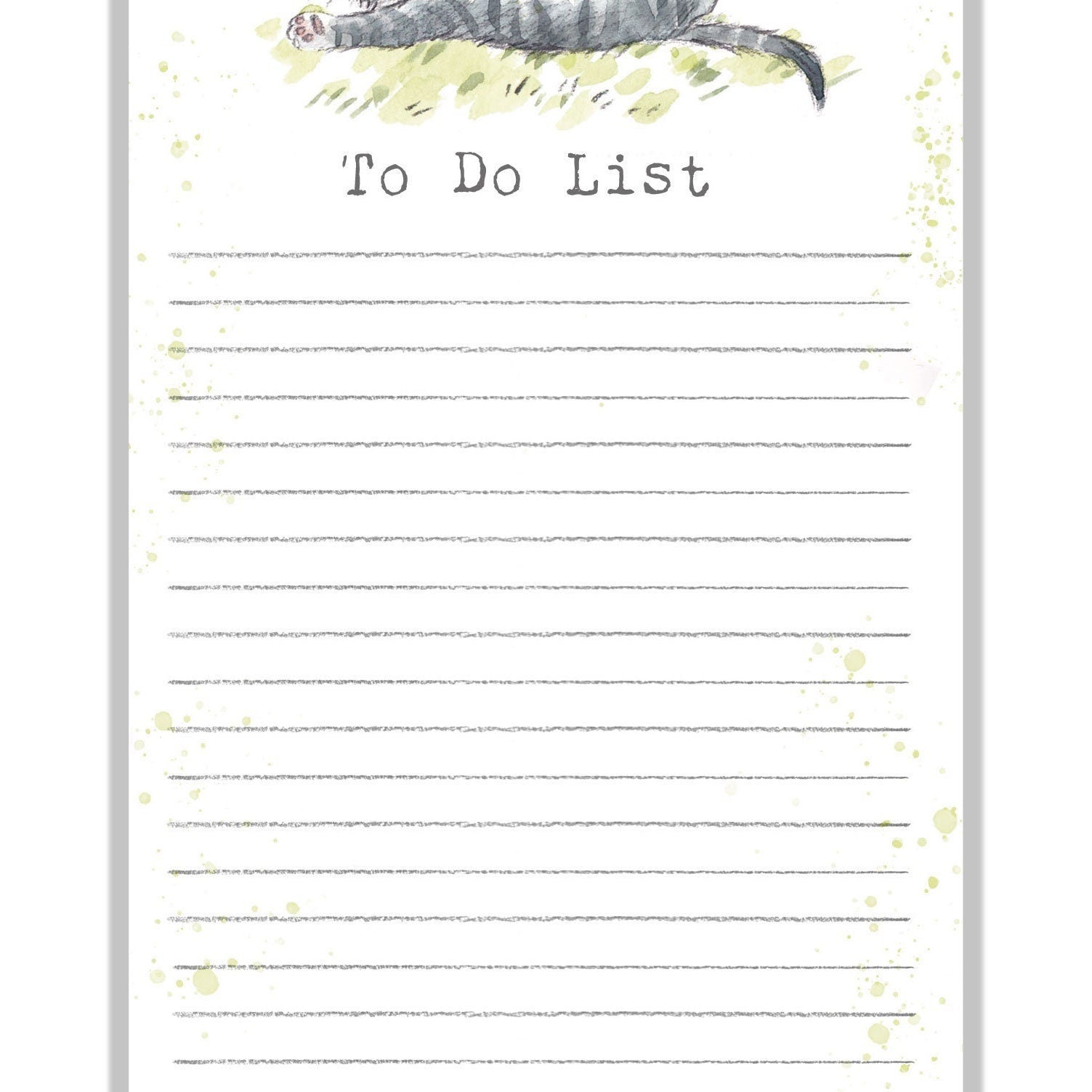 Magnetic Notepad - cat with cherry blossom  illustration - NOTE02