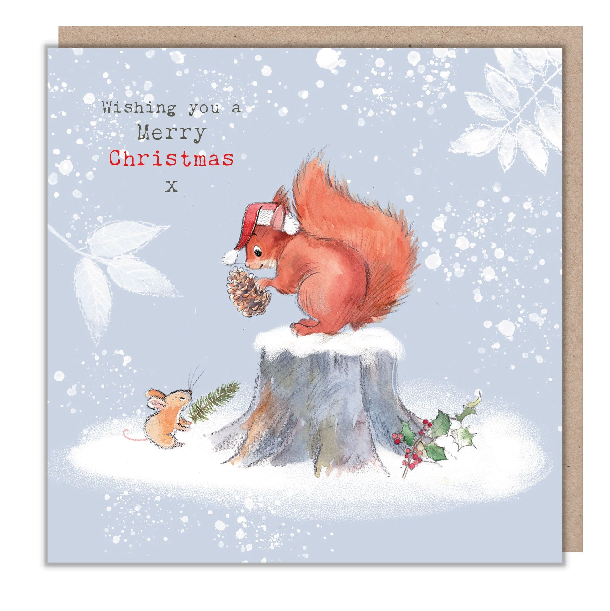 Pack of 4 Quality Christmas Cards - Cute illustrations - 'Bucklebury wood' range- Made in UK -  BWX06/BWX09
