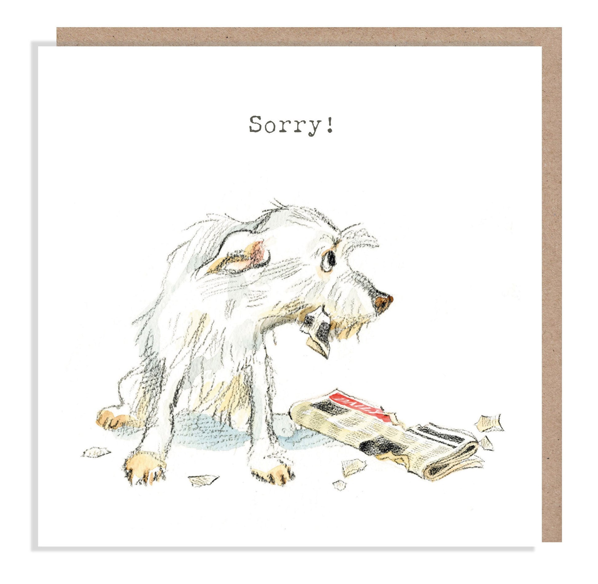 Sorry Card: Charming Hand-Drawn Dog Illustration ABE06