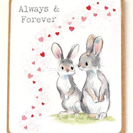 Quality Fridge Magnet - Always and Forever - Cute Rabbits design - MDF-  Made in the UK - FM014