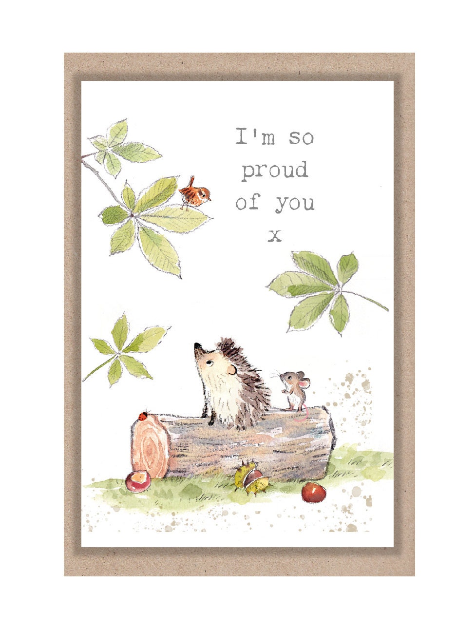 Little keepsake card - I'm so proud of you -  card size - Write a little message on the back to be kept in purse, wallet or pocket - LM012