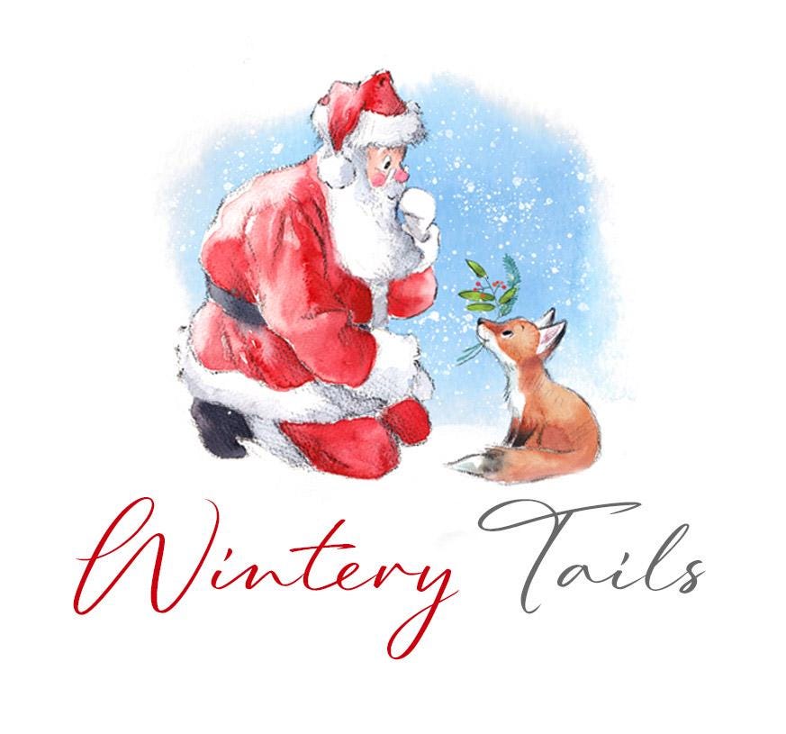 Santa Christmas Card: Wintery Tails Illustration, Made in UK