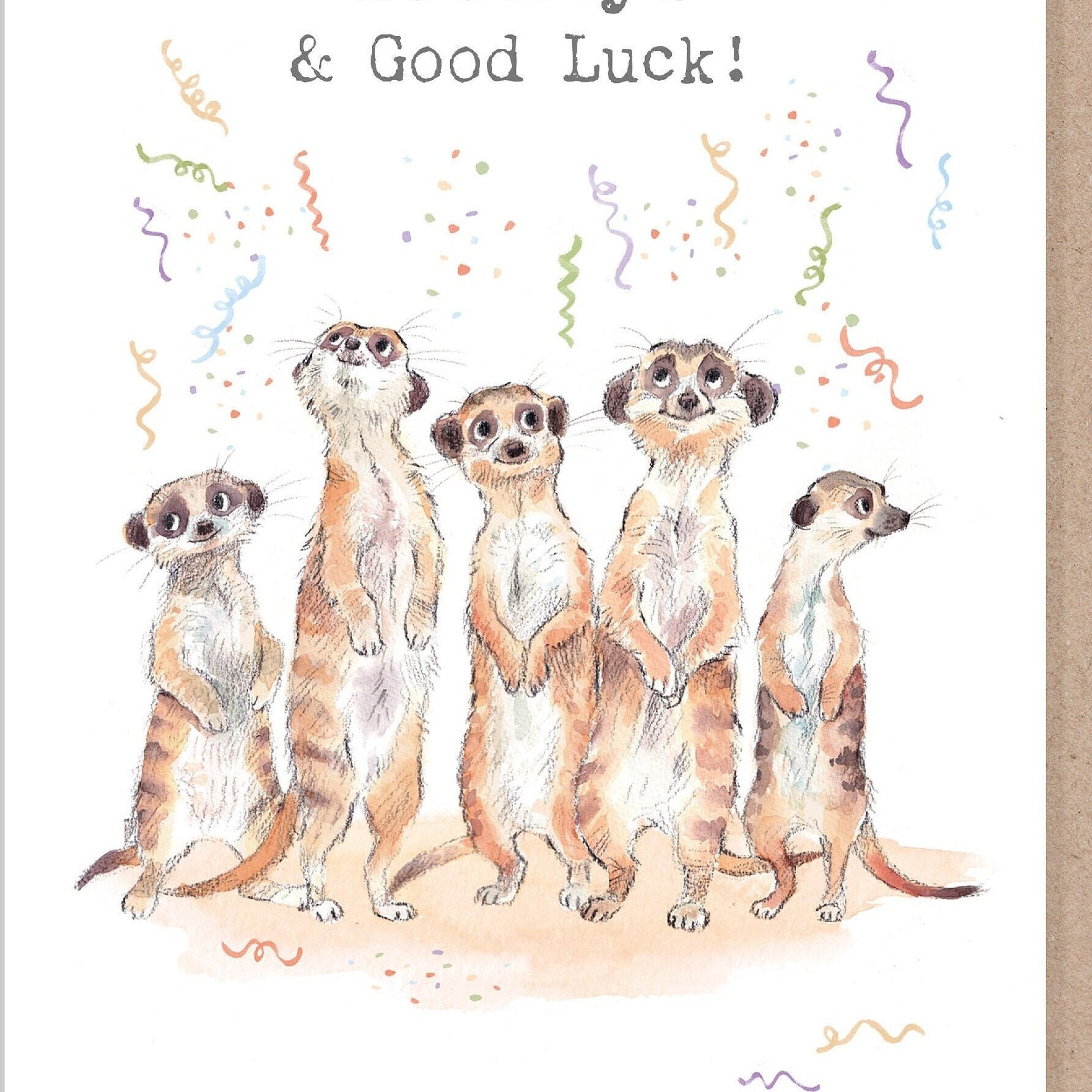 Giant Greeting Card! - Extra Large Card A4 - 210 x 297 mm - Goodbye and Goodluck  - Meerkats - XL05