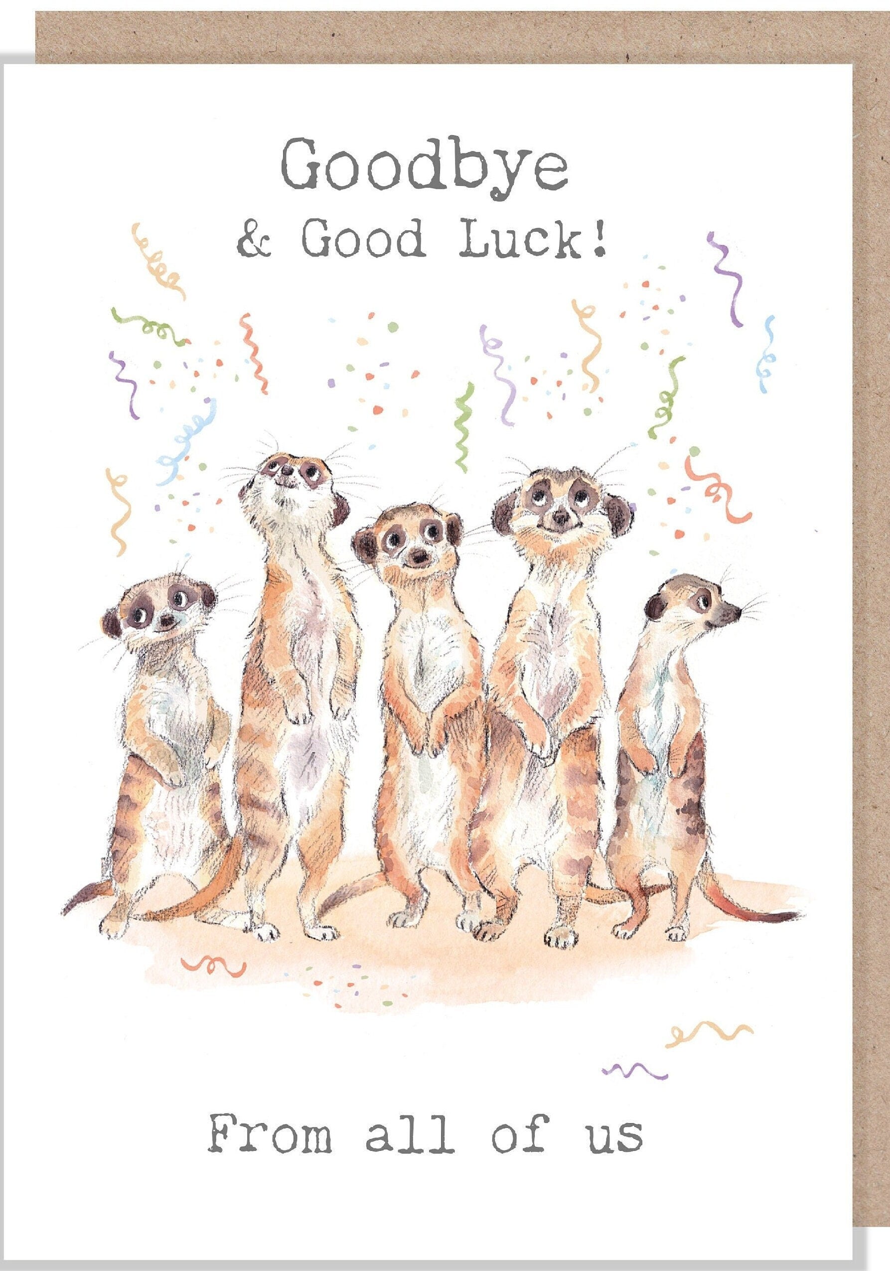 Giant Greeting Card! - Extra Large Card A4 - 210 x 297 mm - Goodbye and Goodluck  - Meerkats - XL05