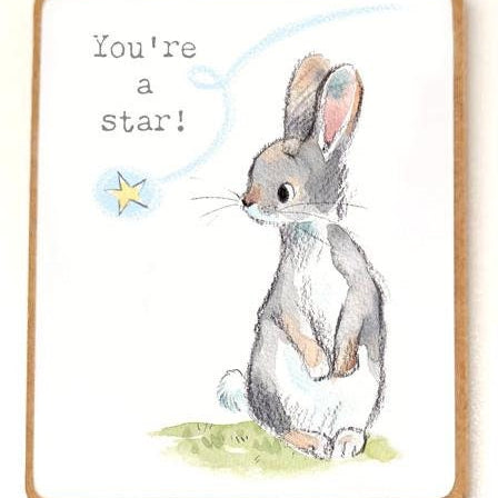Quality Fridge Magnet - You're a Star - Rabbit design - MDF-  Made in the UK - FM07