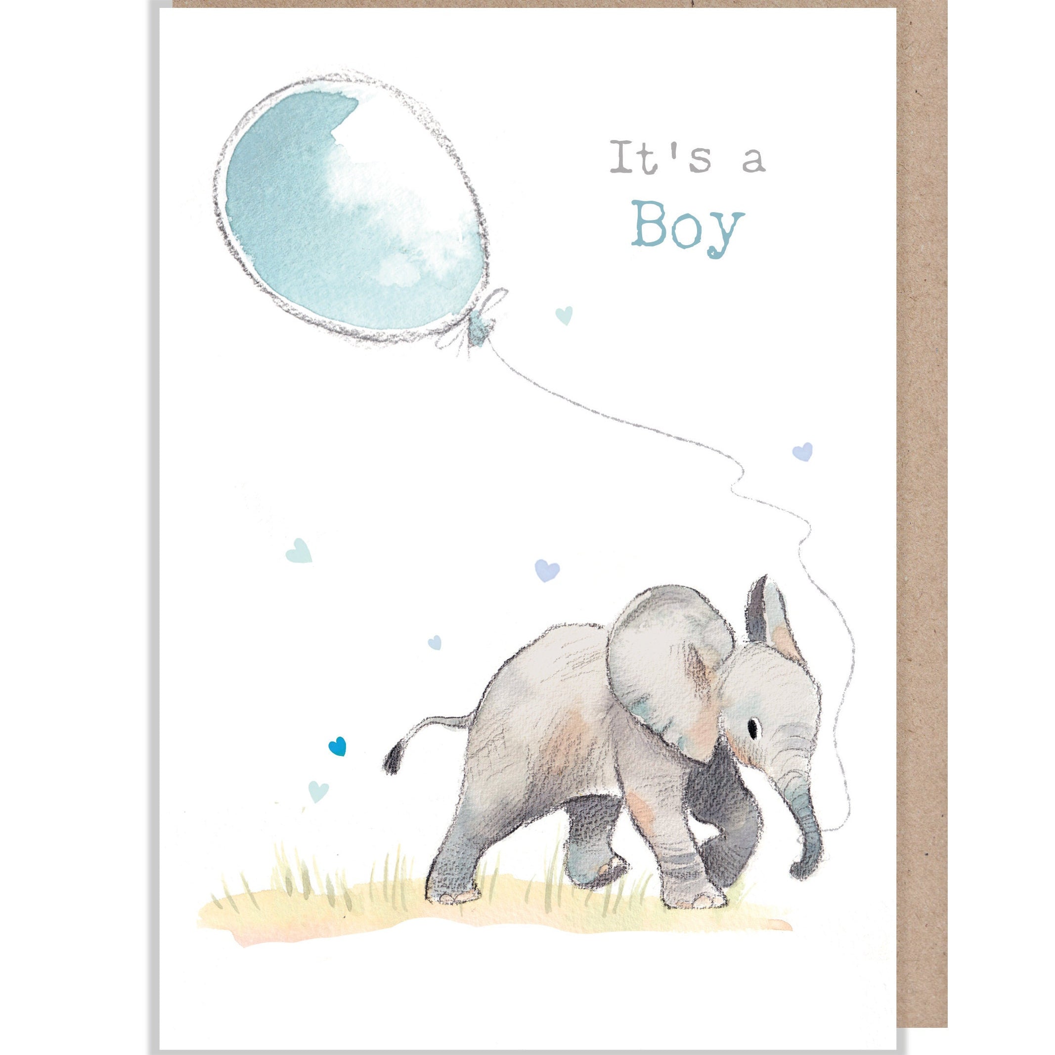 It's a Boy! - Cute elephant Illustration - Wonderfully Wild range - WWE029