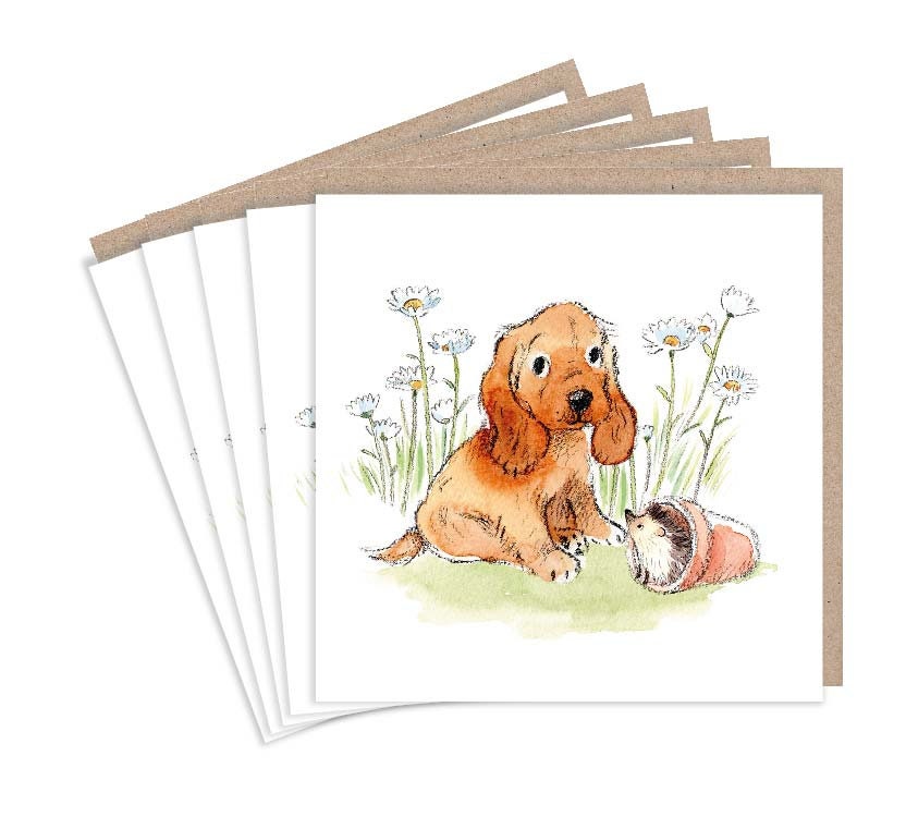 Notecard pack - 5 small quality cards with brown recycled envelopes (125 x 125mm)