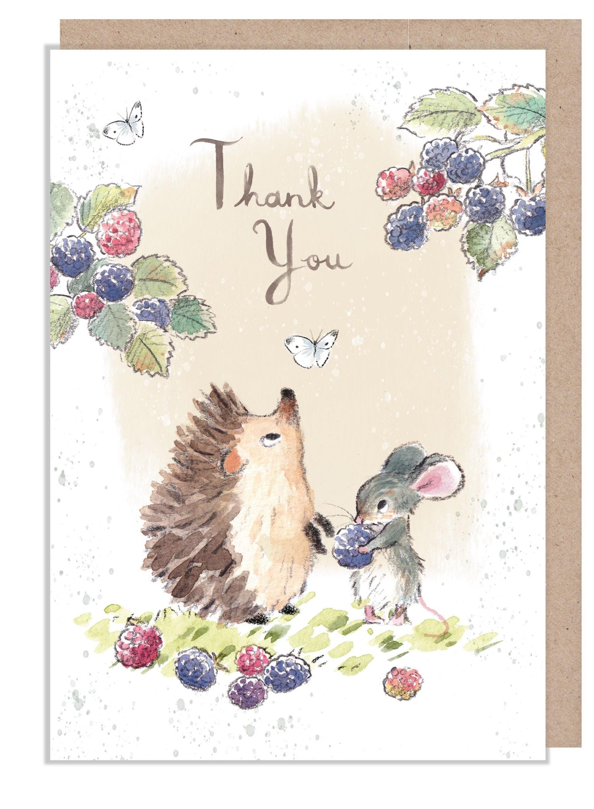 Giant Thank You Card (A4 size) - Hedgehog and Mouse Illustration XL019