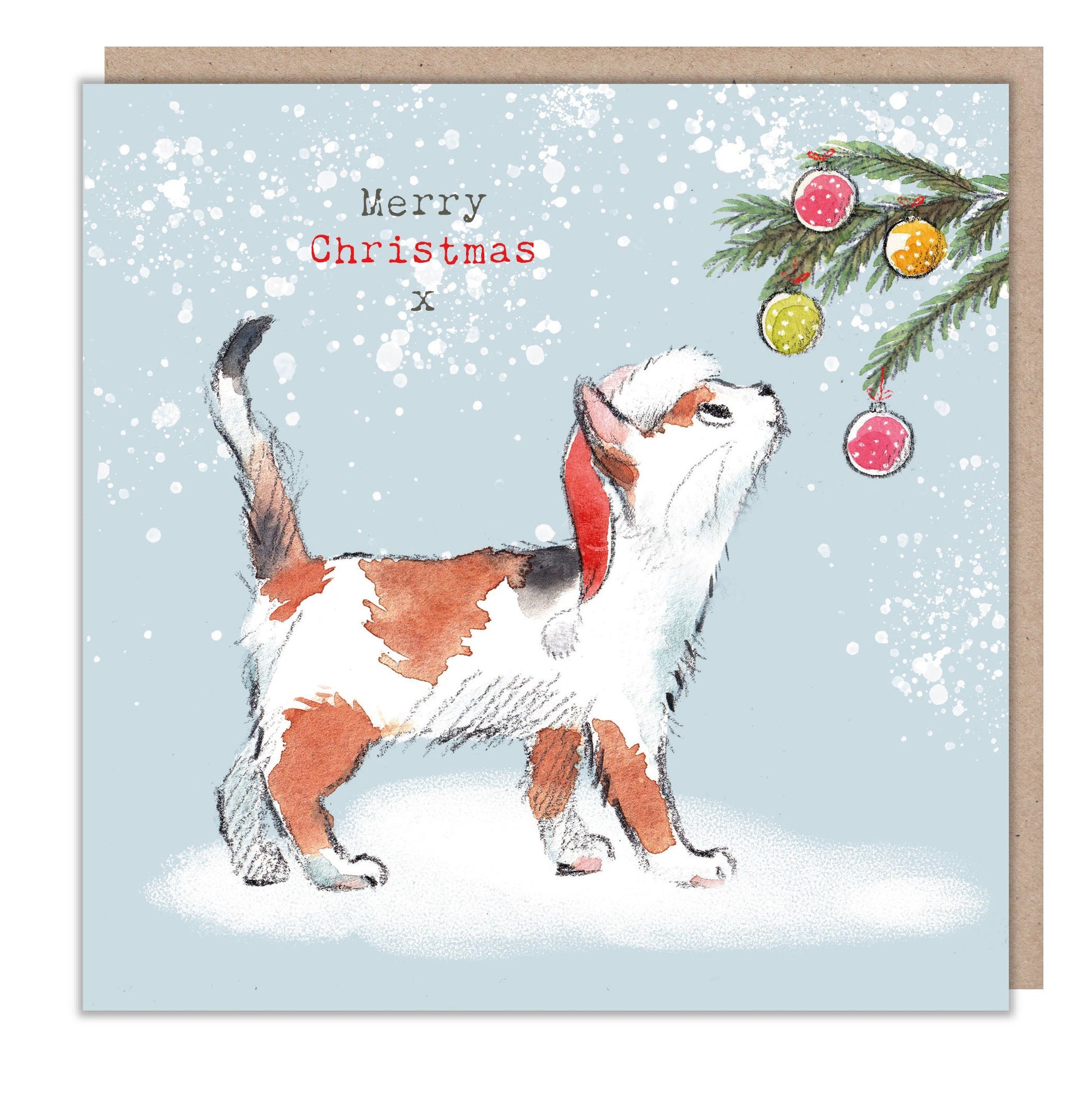 Pack of 4 Quality Christmas Cards - 150 x 150mm - Charming Cat illustrations - 'Pawsitively Purrect' range  - Made in UK - XPP01/XPP03