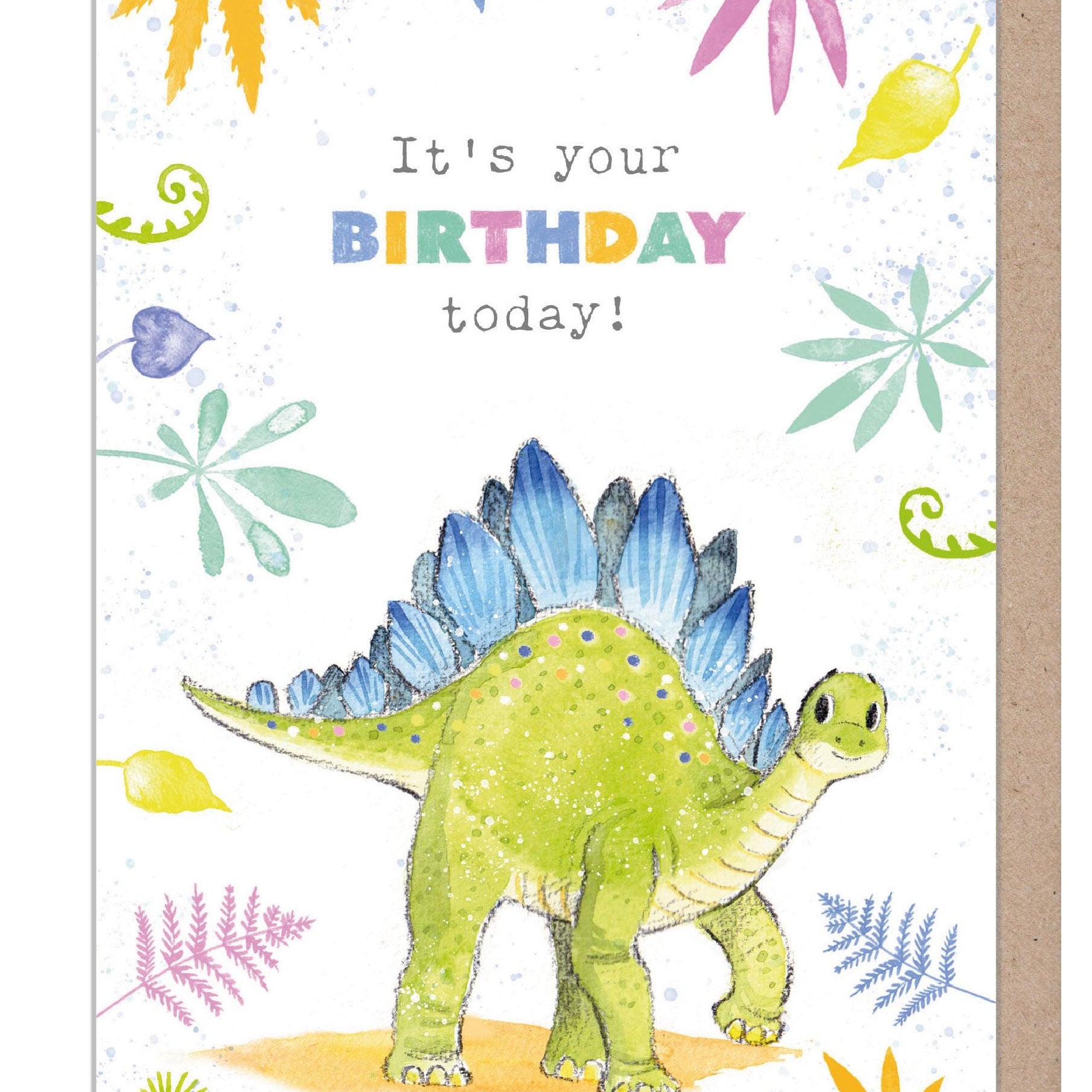 Dinosaur Birthday Card - 'Totally Roarsome' range - Cute Dinosaur illustration - Parasauralophus- TR012