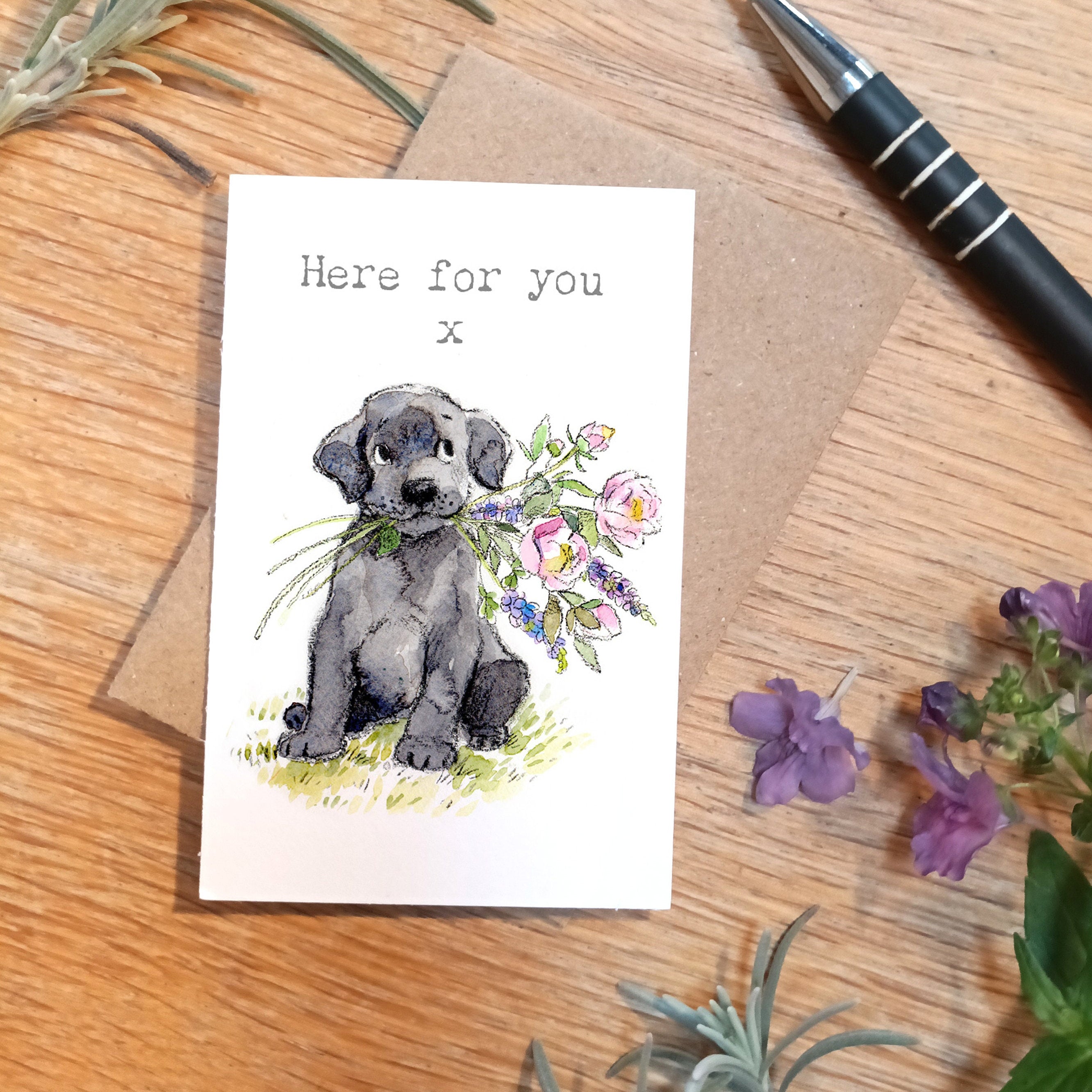 Little keepsake card - Here for you - credit card size - Write a little message on the back to be kept in purse, wallet or pocket - LM022