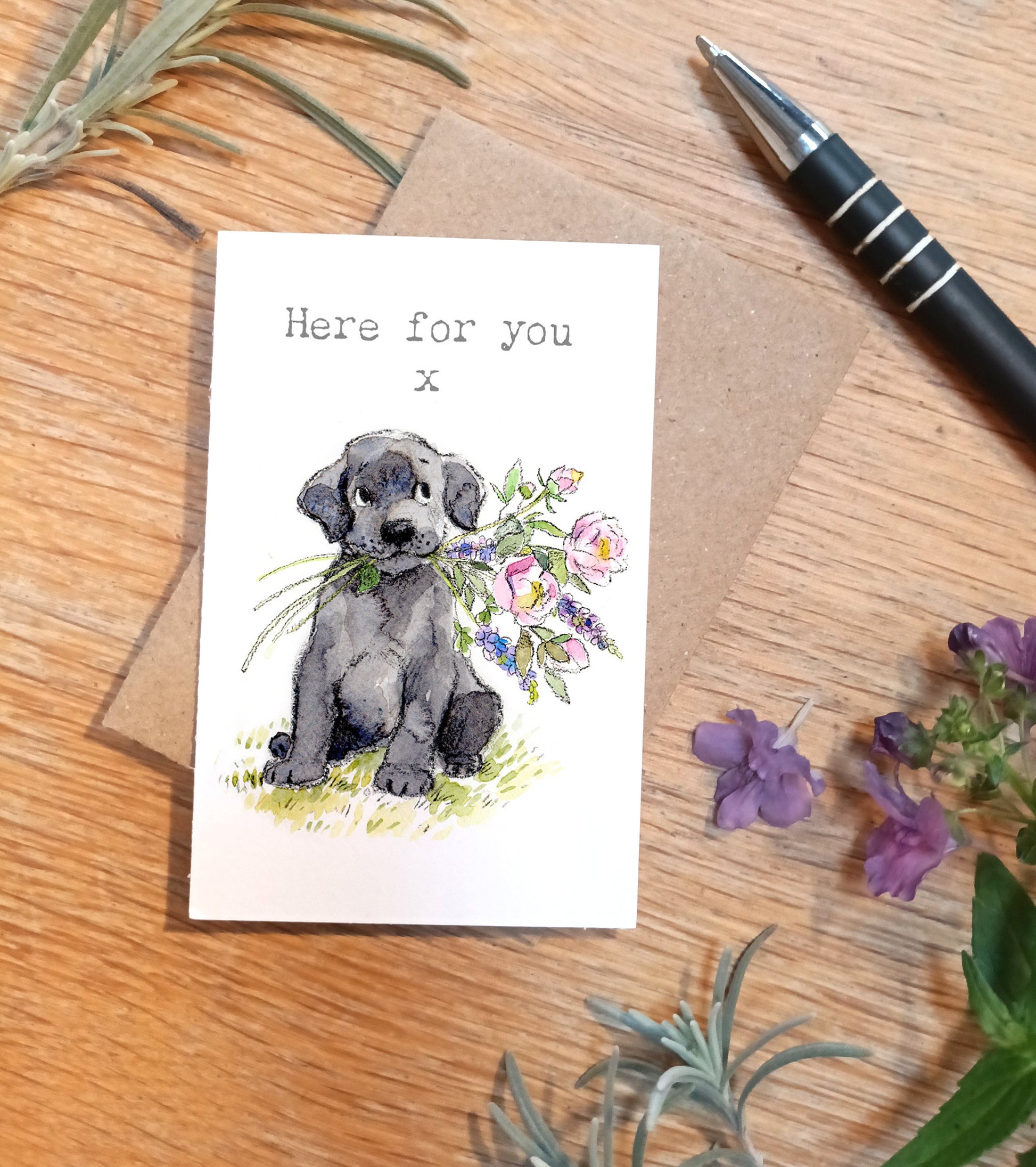 Little keepsake card - Here for you - credit card size - Write a little message on the back to be kept in purse, wallet or pocket - LM022